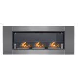 HOMCOM Semineu pe Bioetanol incalzitor din Inox 3 Rezervoare 1.5LT aparat de incalzire cu bietanol Argintiu și Negru, 136x16x54cm | Aosom Romania