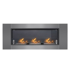HOMCOM Semineu pe Bioetanol incalzitor din Inox 3 Rezervoare 1.5LT aparat de incalzire cu bietanol Argintiu și Negru, 136x16x54cm | Aosom Romania
