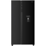 Side by side Heinner HSBS-HM529NFBKWDE++, Full No frost, 529 l, Functie Smart, Dozator de apa, Negru, Clasa E