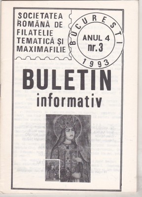 bnk fil Soc. romana de filatelie tematica si maximafilie - buletin info 3/1993 foto