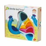 Paun colorat din lemn, Tender Leaf Toys