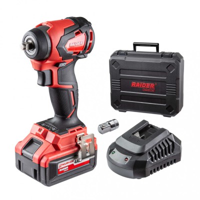 RAIDER RDI-IBW03 Cheie de impact cu acumulator Li-Ion 20 V, 4 Ah, 280 Nm, prindere 3/8 foto