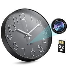 Camera spion in Ceas de perete iUni W31, 32GB, Wi-Fi, Full HD, Senzor de miscare
