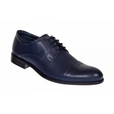 Pantofi barbati eleganti din piele naturala bleumarin inchis - 8305BLUE