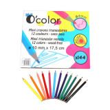 Set scolar 144 creioane colorate triunghiulare maxi mina 4 mm, OColor