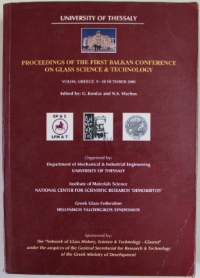 PROCEEDINGS OF THE FIRST BALKAN CONFERENCE ON GLASS SCIENCE and TECHNOLOGY , 2000 foto