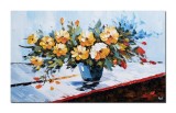 Cumpara ieftin Tablou Vaza cu flori pictat manual living, dormitor, 100x60cm ulei pe panza efect 3D, Valentin Pop