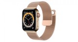 Curea Ceas SmartWatch pentru Apple Watch, bratara metalica magnetica 20 mm, sport, eleganta, rezistenta la indoituri, Comfy to Wear, Gold