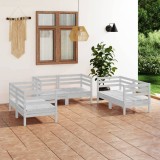 Gossi set mobilier de gradina, 6 piese, alb, lemn masiv de pin