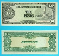 Filipine 10 Pesos 1943 &#039;Ocupatia Japoneza&#039; aUNC+ serie: 0289104 p#111