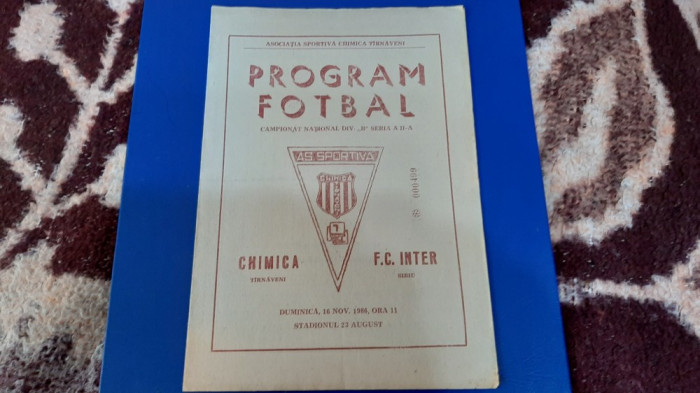 program Chimica Tarnaveni - Inter Sibiu