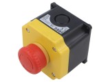 Casetă de comandă IDEC 22mm, 1 buton, cap ciupercă, IP65