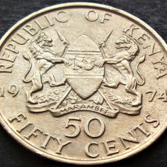 Moneda exotica 50 CENTI - KENYA, anul 1974 *cod 1727 B = excelenta
