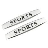 Set 2 x Embleme auto metalice, autoadezive, model "SPORTS", finisaj Crom,