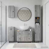 Cumpara ieftin Set de dulapuri pentru baie, 4 piese EDE Sonoma gri