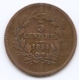 Luxemburg 5 Centimes 1854 - Willem III, Bronz, 25,24 mm, KM-22, Europa