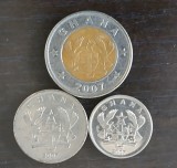 Lot 3 monede Ghana - 10/20 Pesewas și 1 Cedi 2007