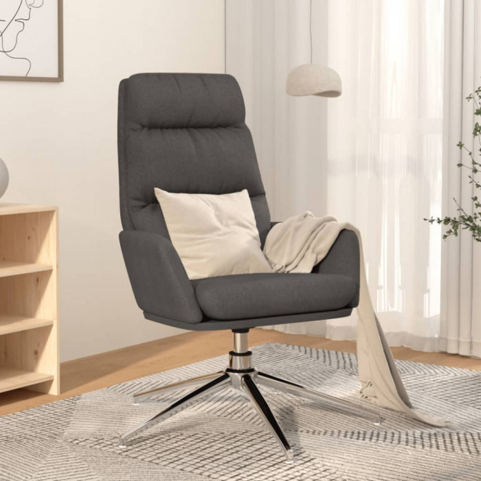 vidaXL Scaun de relaxare, gri &icirc;nchis, material textil