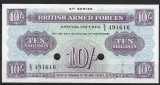 !!! RARR : MAREA BRITANIE , VOUCHER MILITAR - 10 SHILLINGS (1962} - P M35 b - UNC / CEL DIN SCAN