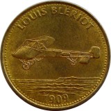v486 JETON SHELL LOUIS BLERIOT 1909 BRONZ 26mm 5g UNC NECIRCULATA