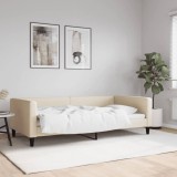 VidaXL Cadru de pat, crem, 100 x 200 cm, material textil