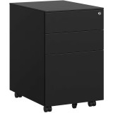 SONGMICS Dulap mobil tip rollbox pentru birouri, din otel, sertar cu sina dosare A4, 39x52x60 cm, negru Household NewTrend
