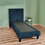 Pat Milano Premium din Lemn Masiv - 80&times;200 cm Albastru / Pat