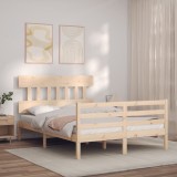 Cumpara ieftin Cadru de pat cu tăblie, 140x200 cm, lemn masiv