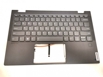 Carcasa superioara cu tastatura palmrest Laptop 2in1, Lenovo, Yoga C640-13IML LTE Type 81XL, 5CB0W43757, 45LF3TALV10, FALF3002010, iluminata, layout U foto