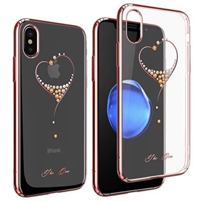 Husa Kingxbar pentru Apple iPhone X design Cristale - Rose-Gold foto