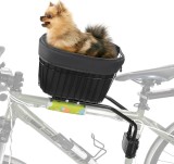 Cumpara ieftin Cos bicicleta pentru caini YEENAIV, suport pets pana la 5kg, otel carbon, curea siguranta, negru