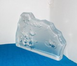 Sculptura full lead crystal, turnata si modelata manual - La pescuit - design Paul Isling, Nybro Glasbruk Sweden