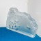 Sculptura full lead crystal, turnata si modelata manual - La pescuit - design Paul Isling, Nybro Glasbruk Sweden