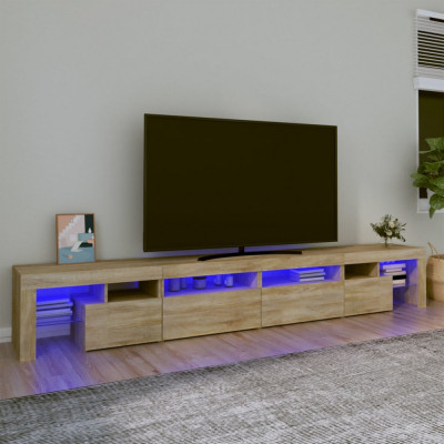 Comoda TV cu lumini LED, stejar sonoma,260x36,5x40cm GartenMobel Dekor foto