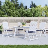 Set 4 Perne Scaun/Paleti Bleumarin 50x50x4 cm vidaXL, Impermeabile, Fixare cu Snur, Oxford
