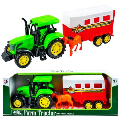 Tractor cu frictiune + remorca animale foto