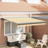 VidaXL Cortina Retractabilă Manual Galben și alb 300 x 250 cm 3329926