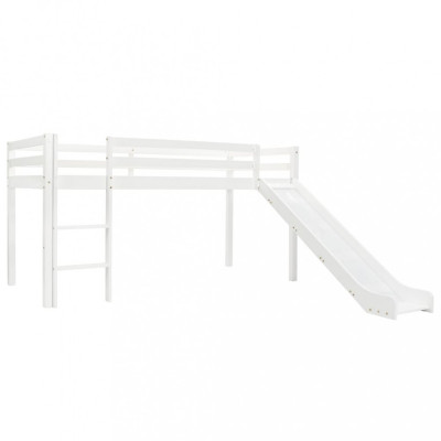 vidaXL Cadru pat etajat copii cu tobogan &amp;amp; scară 97x208cm lemn de pin foto