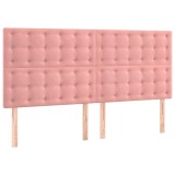 Cumpara ieftin Tablie de pat roz 160x5x118/128 cm catifea