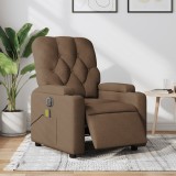 VidaXL Fotoliu electric de masaj rabatabil, maro, textil