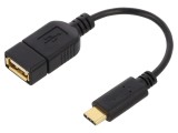 Cablu DELOCK USB 2.0 USB A la USB C 0,15m Negru 24AWG 30AWG 65579