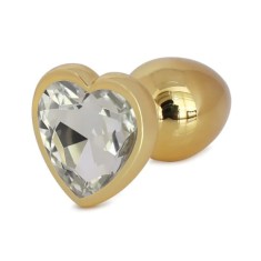 Dop Anal Hearty Buttplug, Medium, Auriu/Clear, Passion Labs
