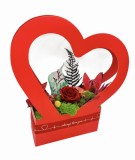 Aranjament floral personalizabil, Eventissimi, Inima cu licheni si trandafir criogenat, Multicolor, Eventissimi&reg;