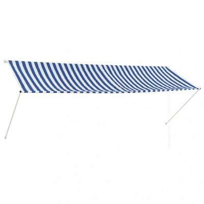 Copertină retractabilă, albastru și alb, 350 x 150 cm foto