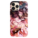 Husa compatibila cu Apple iPhone 14 Plus model Nezuko demon Fight Demon Slayer, Silicon, TPU, Viceversa, Transparent, Carcasa