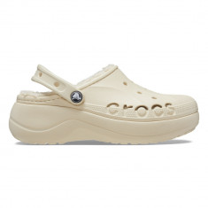 Saboti Crocs Baya Platform Lined Clog Bej - Winter/White