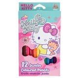 Creioane triunghiulare, Coolpack Jumbo, Hello Kitty, 12 culori