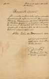 A4559N Adeverință oficioasă de primire &icirc;n s&acirc;nul bisericii ortodoxe rom&acirc;ne, 1924, Alba Iulia, semnată olograf de preotul Florian Rusan