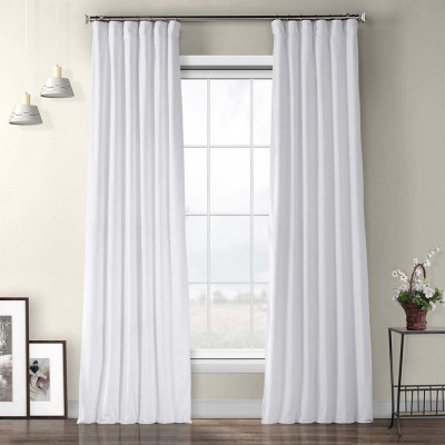 Draperie din catifea cu rejansa din bumbac tip fagure, Madison, 200x270 cm, densitate 700 g/ml, Alb, 1 buc foto
