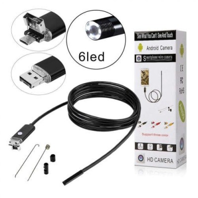 Camera Endoscopica de Inspectie 2 In 1 Android PC Micro USB Camera HD 6 Led Cu Functie OTG si UVC 8.0mm 10Mt foto